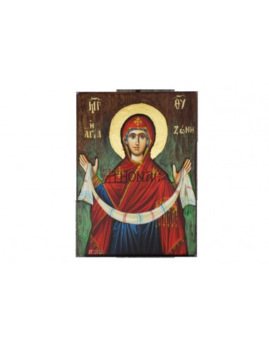 Пояс Пресвятой Богородицы  (Покрова Богородицы ) писаная икона ручной работы со Святой Горы Афон