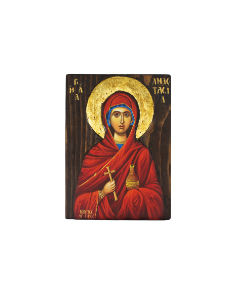 Святая Анастасия Узорешительница писаная икона ручной работы со Святой Горы Афон