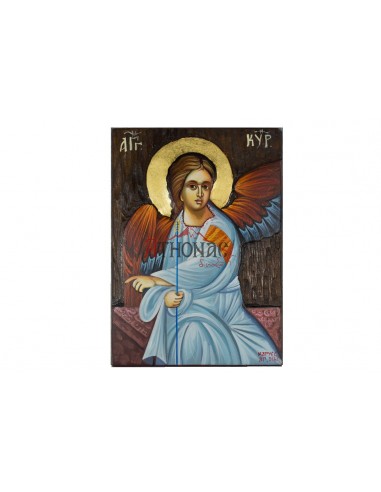 Белый Ангел писаная икона ручной работы со Святой Горы Афон