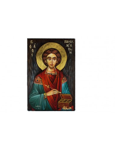 Святой Целитель Пантелеймон писаная икона ручная работа со Святой Горы Афон
