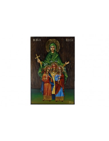 Святая София,Вера,Надежда и Любовь писаная икона ручной работы со Святой Горы Афон