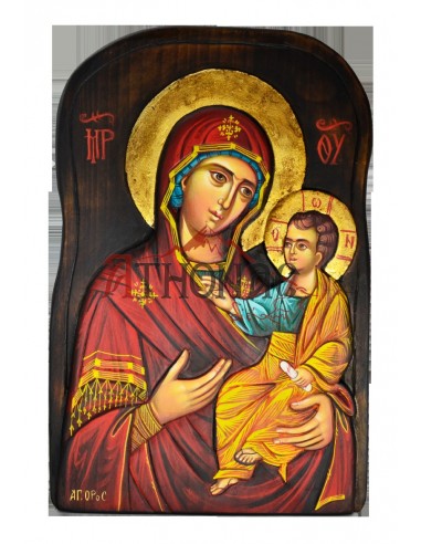 Пресвятая Богородица Одигитрия писаная икона ручной работы со Святой Горы Афон
