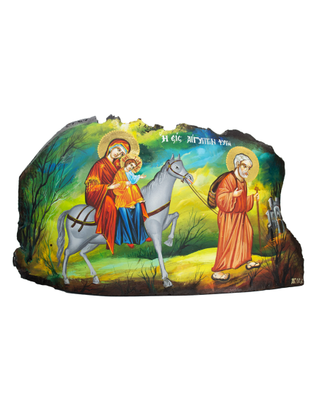 Бегство в Египет писаная икона ручной работы со Святой Горы Афон