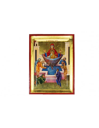 Пресвятая Богородица Живоносный Источник икона ручной работы шелкография со Святой Горы Афон