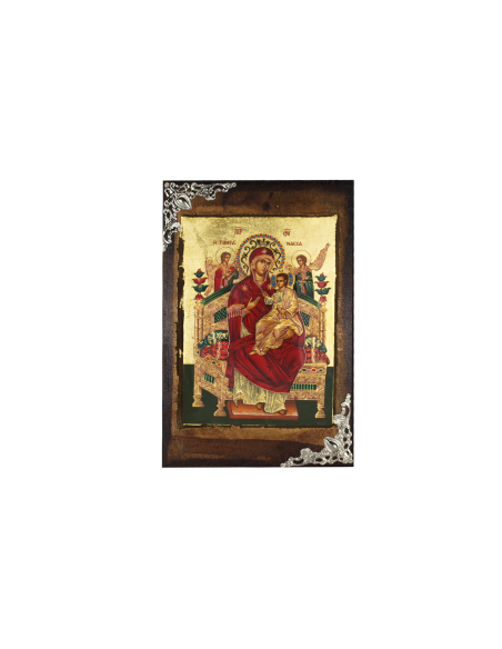 Пресвятая Богородица Всецарица ( Пантанасса ) икона ручной работы шелкография со Святой Горы Афон