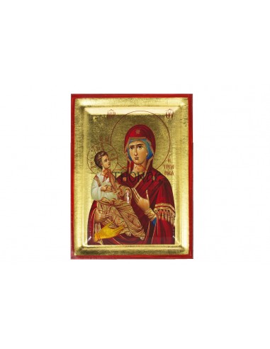 Пресвятая Богородица Троеручица икона ручной работы шелкография со Святой Горы Афон