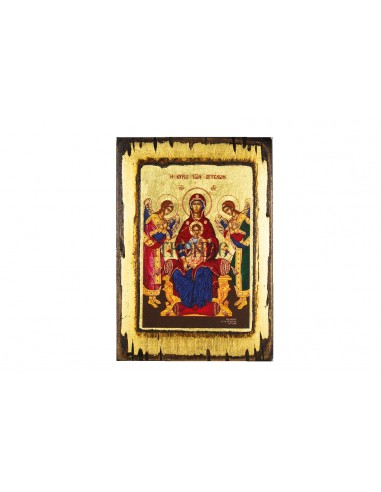 Пресвятая Богородица Госпожа Ангелов икона ручной работы шелкография со Святой Горы Афон