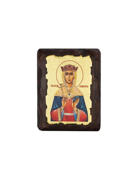 Святая Мученица Людмила икона ручной работы шелкография со Святой Горы Афон