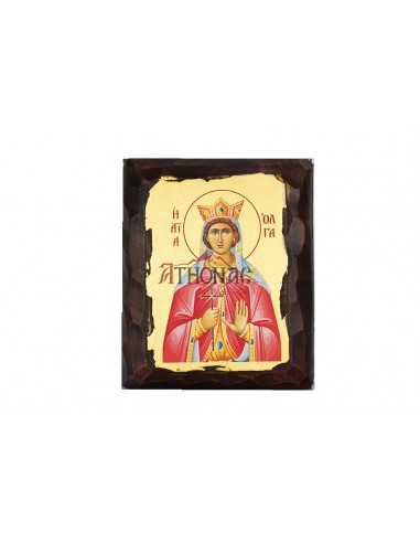 Святая Ольга Равноапостольная Княгиня икона ручной работы шелкография со Святой Горы Афон