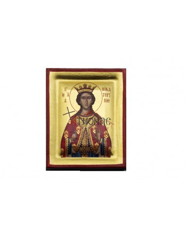 Святая Екатерина Великомученица икона ручной работы шелкография со Святой Горы Афон