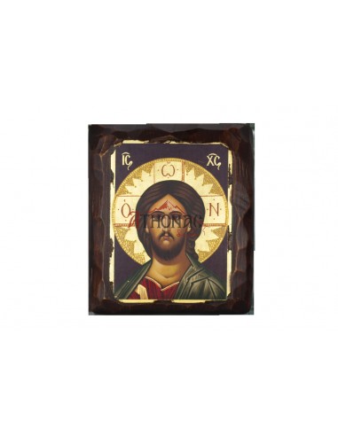 Спаситель Иисус Христос икона ручной работы шелкография со Святой Горы Афон