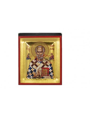 Святой Николай Чудотворец икона ручной работы шелкография со Святой Горы Афон