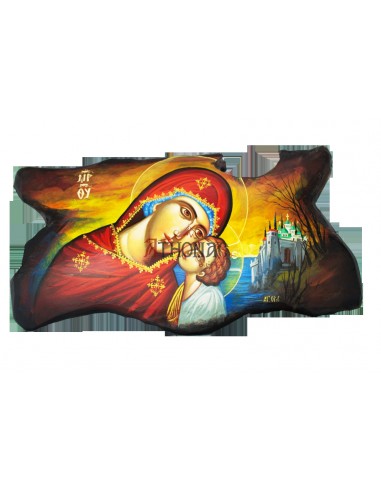 Пресвятая Богородица Сладкое Лобзание писаная икона ручной работы со Святой Горы Афон