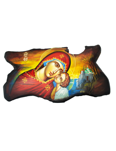 Пресвятая Богородица Сладкое Лобзание писаная икона ручной работы со Святой Горы Афон