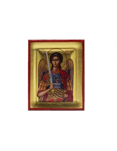 Святой Архангел Михаил икона ручной работы шелкография со Святой Горы Афон