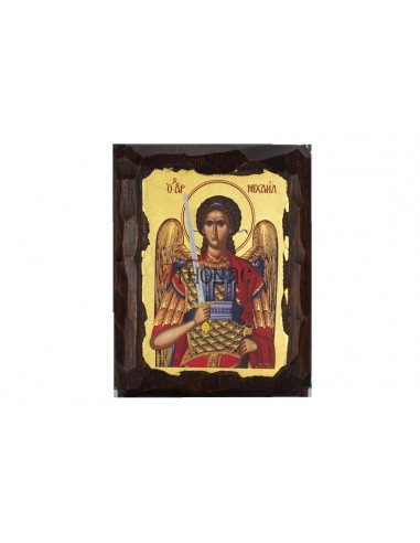 Святой Архангел Михаил икона ручной работы шелкография со Святой Горы Афон