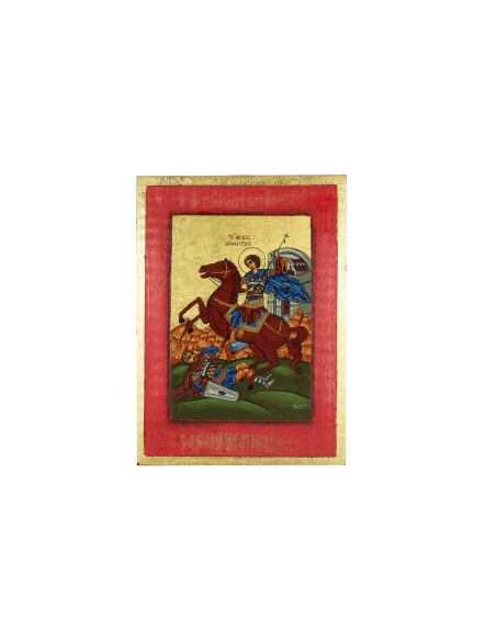 Святой Великомученик Димитрий икона ручной работы шелкография со Святой Горы Афон