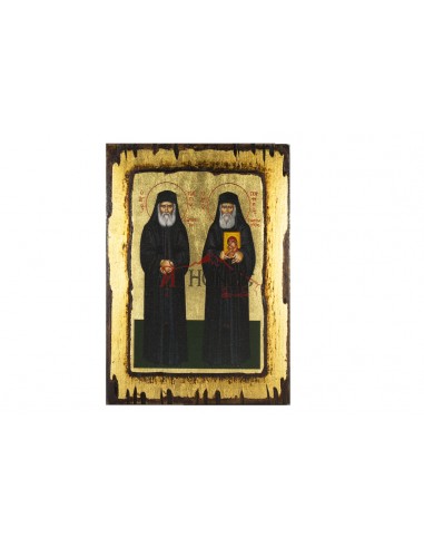 Святой Паисий Святогорец и Порфирий Кавсокаливит икона ручной работы шелкография со Святой Горы Афон