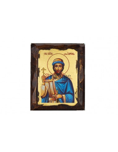 Святой Борис икона ручной работы шелкография со Святой Горы Афон