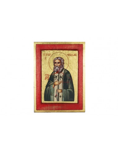 Святой Серафим Саровский икона ручной работы шелкография со Святой Горы Афон