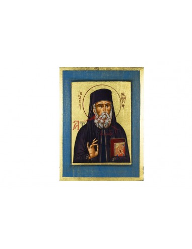Святой Нектарий Эгинский икона ручной работы шелкография со Святой Горы Афон