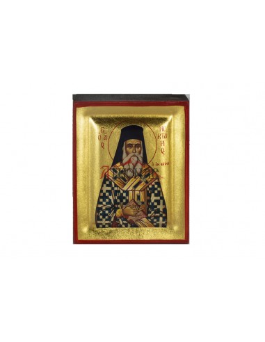 Святой Нектарий Эгинский икона ручной работы шелкография со Святой Горы Афон