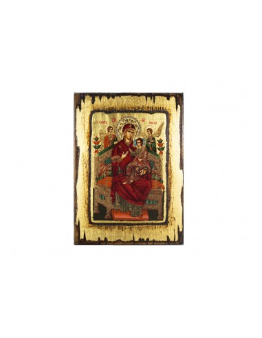 Пресвятая Богородица Всецарица ( Пантанасса ) икона ручной работы шелкография со Святой Горы Афон