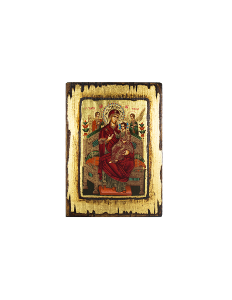 Пресвятая Богородица Всецарица ( Пантанасса ) икона ручной работы шелкография со Святой Горы Афон