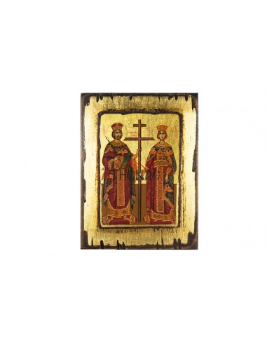 Святые Константин и Елена икона ручной работы шелкография со Святой Горы Афон