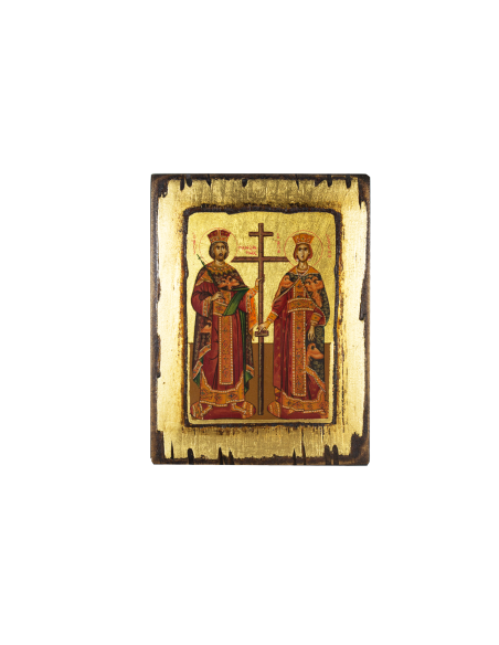 Святые Константин и Елена икона ручной работы шелкография со Святой Горы Афон