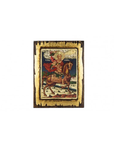 Святой Мина икона ручной работы шелкография со Святой Горы Афон