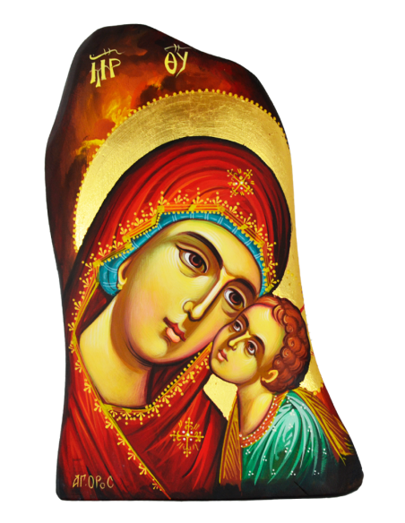 Пресвятая Богородица Сладкое Лобзание писаная икона ручной работы со Святой Горы Афон