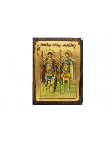 Святые Георгий Победоносец и Димитрий Солунский Икона со Святой Горы Афон
