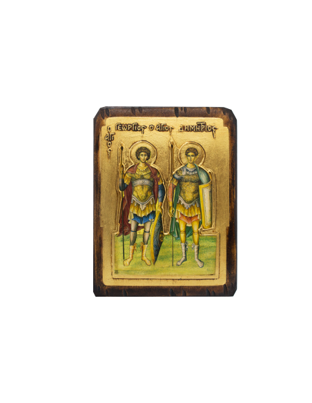 Святые Георгий Победоносец и Димитрий Солунский Икона со Святой Горы Афон