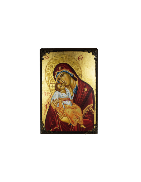 Пресвятая Богородица Сладкое Лобзание икона ручной работы шелкографии со Святой Горы Афон