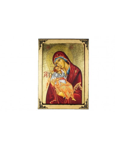 Пресвятая Богородица Сладкое Лобзание икона ручной работы шелкография со Святой Горы Афон