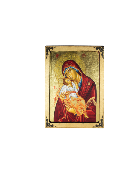 Пресвятая Богородица Сладкое Лобзание икона ручной работы шелкография со Святой Горы Афон