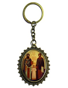 Брелок с изображением Святых Рафаил,Николай,Ирина