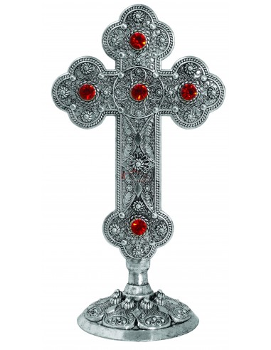 Крест на подставке с полудрагоценными камнями Цирконий благословения со Святой Горы Афон