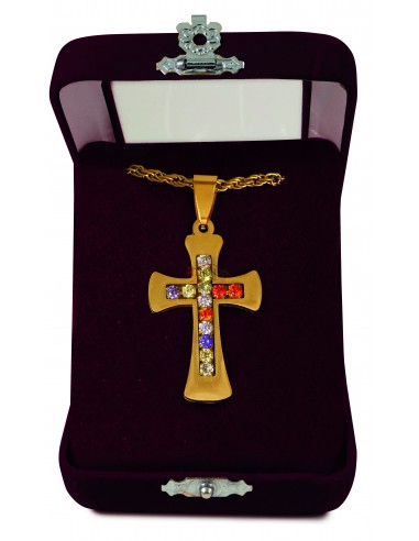 Крест нательный стальной с цепочкой со Святой Горы Афон