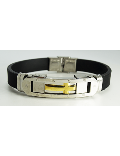 Steel bracelet with silicone