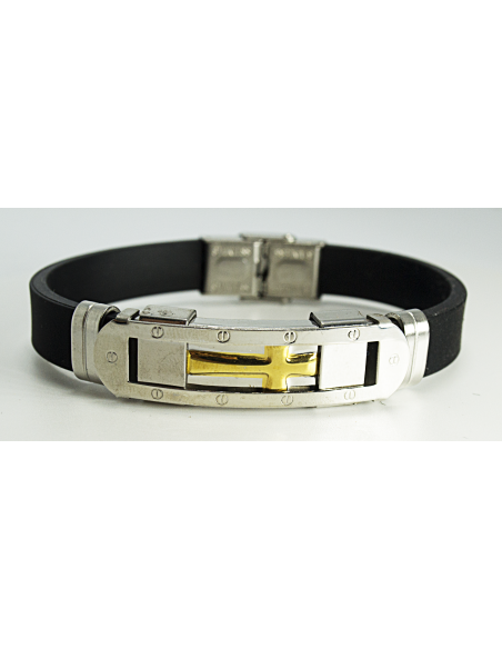 Βραχιόλι ατσάλινο με σιλικόνη