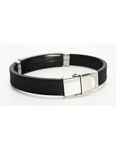Steel bracelet with silicone