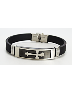 Steel bracelet with silicone