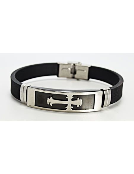 Βραχιόλι ατσάλινο με σιλικόνη