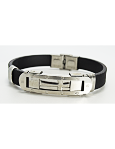 Steel bracelet with silicone