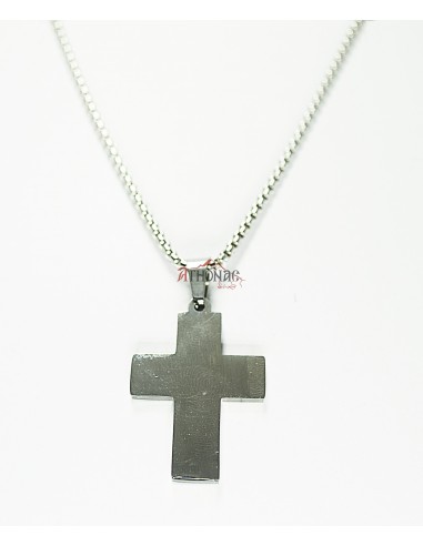Нательный стальной крест с цепочкой со Святой Горы Афон