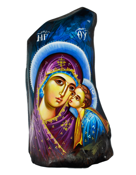 Пресвятая Богородица Сладкое Лобзание писаная икона ручной работы со Святой Горы Афон