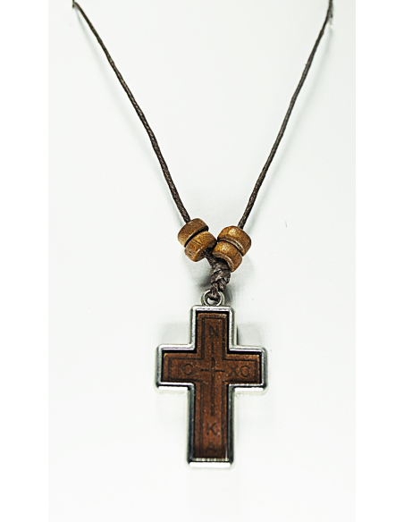 Σταυρός λαιμού από ξύλο, διπλής όψης