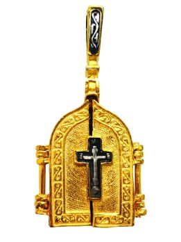 Neck pendant (triptych) (Virgin Mary, Jesus Christ, John the Baptist)